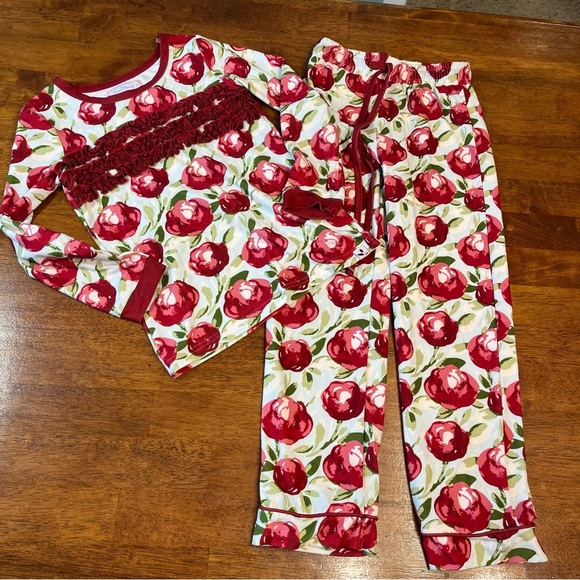 Sweethoney red green apple 2 pc pajama lounge set size 8 - Picture 1 of 4